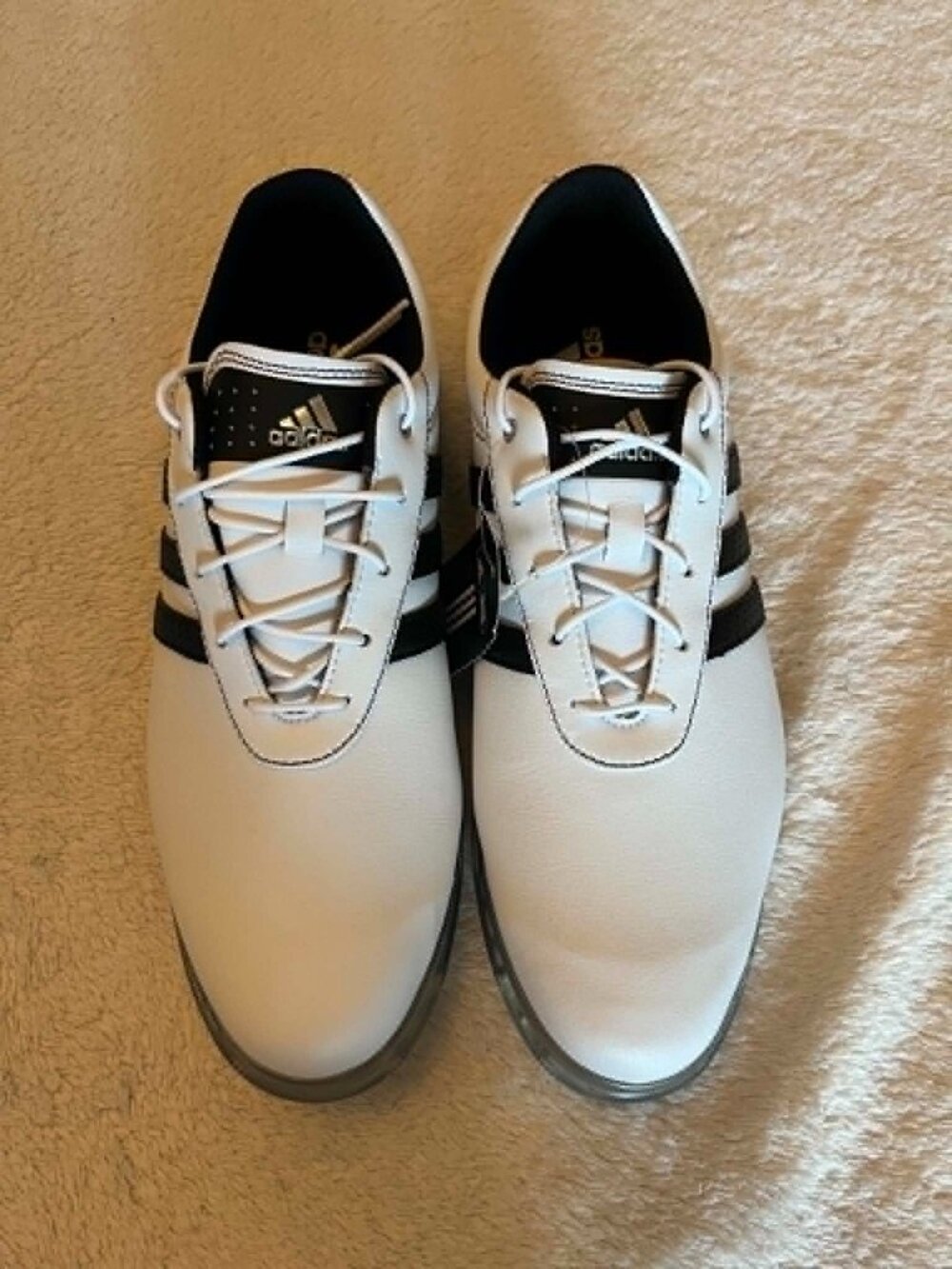 Adidas Adipure Flex Men's Golf Shoes White with black stripes size 9M